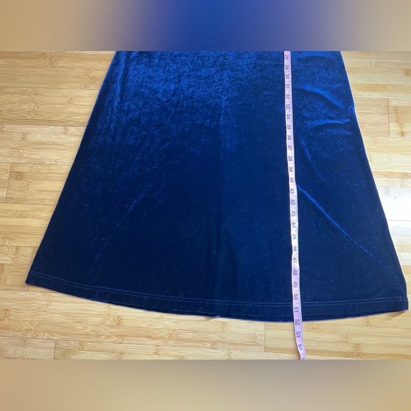 Valerie Steven Sport women’s Mock Neck Blue Long Sleeve Velvet Maxi Dress|Sz:M - Picture 11 of 16